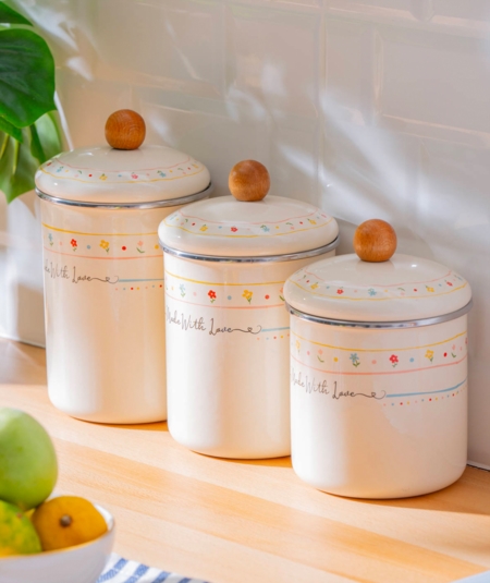 Made With Love 3 lü Emaye Kavanoz