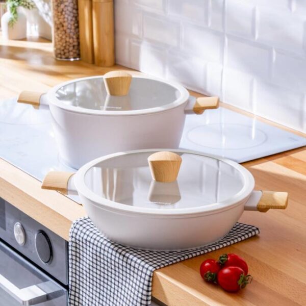 Acar Ahşap Görünümlü Saplı Seramik Tencere Takımı