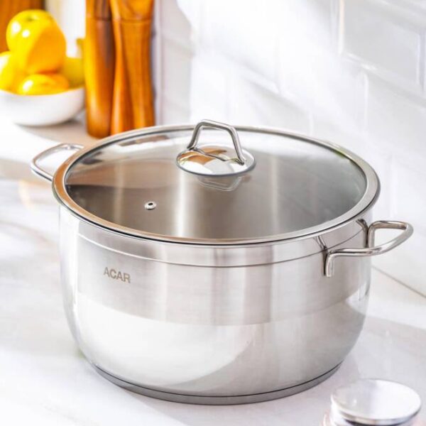 Acar 30 cm Karat Çelik Derin Tencere