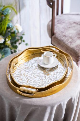 Acar Myra 2'li Gold Cam Tepsi