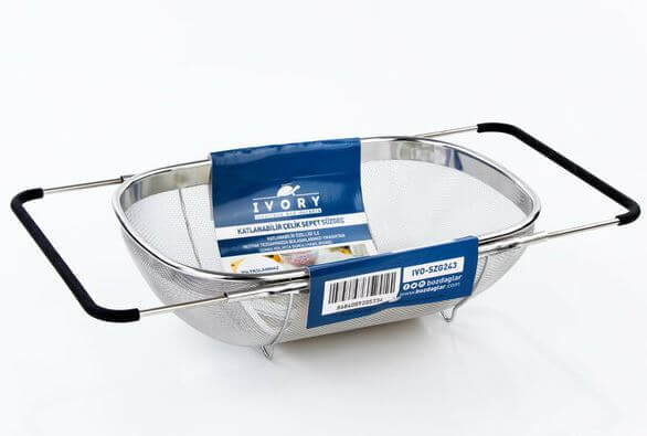 IVORY AYARLANABİLİR PASLANMAZ ÇELİK MUTFAK LAVABO SÜZGECİ
