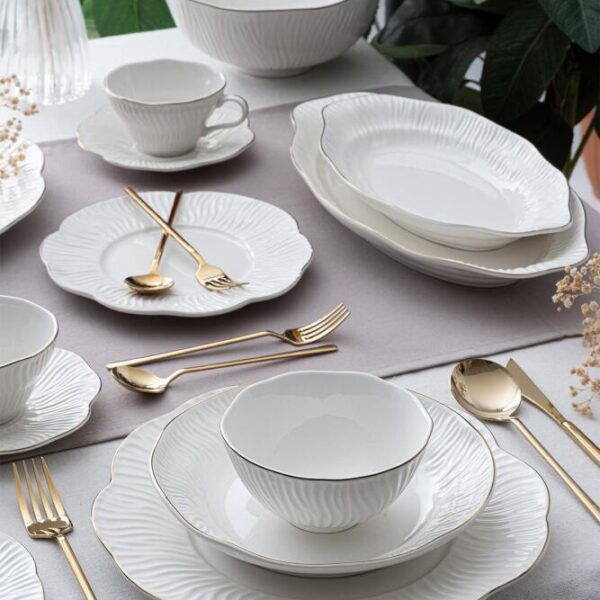 Acar Alina Gold 6 Kişilik 39 Parça Yemek Takımı